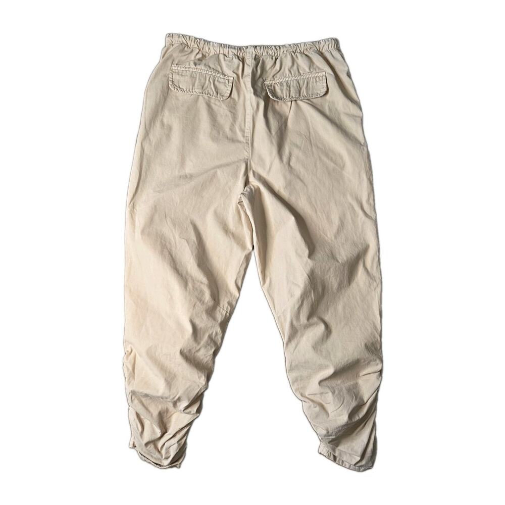 Free People Drawstring Parachute Ruched Shirred Hem Tan Khaki Pants Size Small - Picture 5 of 10